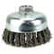 Weiler Wolverine 4" Knot Wire Cup Brush .025" Steel Fill 5/8"-11 UNC Nut 36244 - alternate 1
